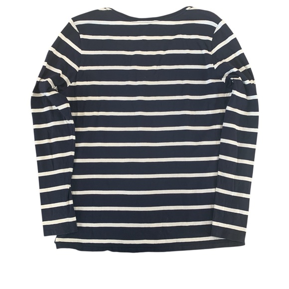Polo Ralph Lauren Navy & White Striped V-Neck Long Sleeve Top XL - Picture 4 of 6
